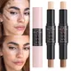 Waterproof Face Highlighter Contouring Bronzers Concealer Stick Double Head Long Lasting Corrector