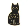 Spille a forma di gatto con smalto nero spille a bottone per borsa per vestiti si prega di adottare