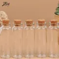 5/10Pcs Mini Small Glass Bottles with Clear Cork Stopper Jars Tiny Wedding Vials Message Favor