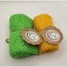 Exfoliating 100% Nylon African Bath Sponge 50 Green & Gold (Pack of 2) Mesh Shower Sponge Back Scrubber - My Organic Shea