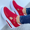 Sneakers rosse scarpe da donna scarpe da Tennis da donna scarpe di tela scarpe Casual da donna