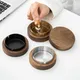 New Wooden Ashtray With Lid Smokers Stainless Steel Liner Windproof Ashtray Durable Easy To Clean