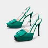 Marke große Schnalle Frauen Schuhe Sommer quadratische Zehen Plattform Stiletto Schuh Mode geschlossene Zehen riemen hochhackige formelle Kleider sandalen