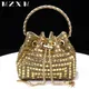 Neue Strass Frauen Abend taschen Eimer Design Party Tag Clutch weiche gemischte Farbe Schulter kette