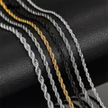 BTEN 2020 Classic Rope Chain Men Necklace Width 2/3/4/5 MM Stainless Steel Figaro Cuban Chain