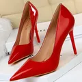 BIGTREE Scarpe Scarpe in pelle verniciata Scarpe da donna Décolleté Tacchi alti Tacchi a spillo 10,5 cm Scarpe da sposa rosse Scarpe da sposa Tacchi da donna 2025