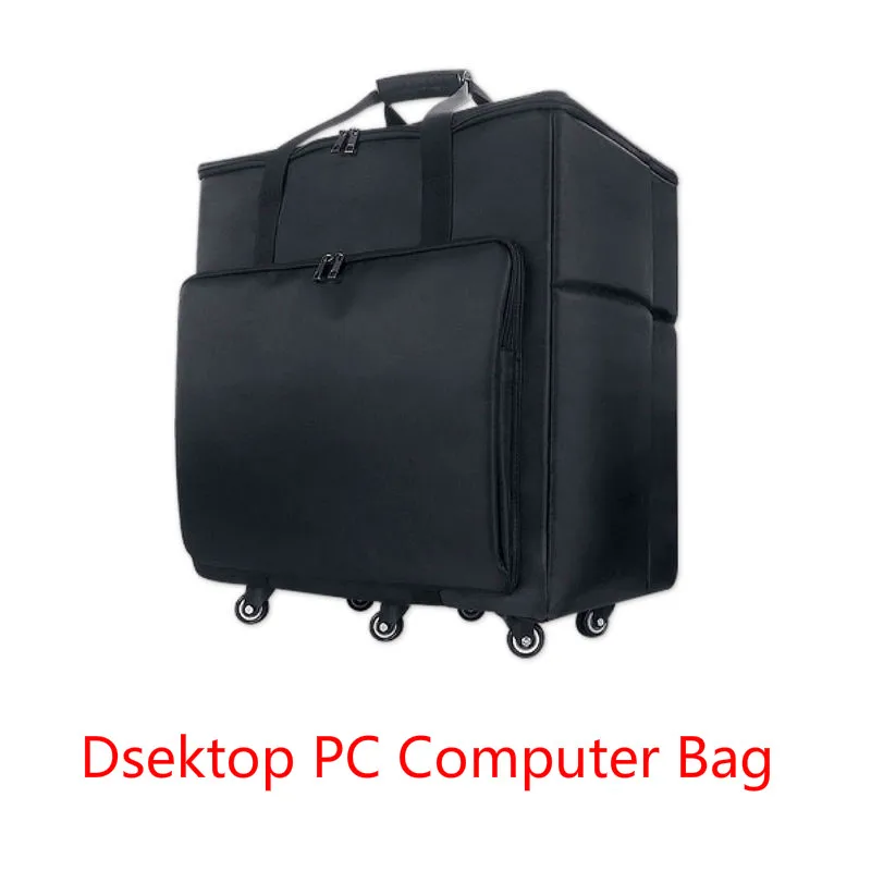 Desktop PC Computer Reise Lagerung Tragetasche Tasche mit Rädern für Computer Hauptprozessor Fall Monitor Tastatur und Zubehör Image