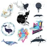 Tiere Wärme Transfer Vinyl Whale Patch Eisen Auf Transfer Für Kleidung Tier Blume Streifen
