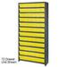 Quantum Storage Systems CL1275-801 Closed Shelving Euro Drawer Unit with 36 Euro Drawers Yellow - 36 x 12 x 75 in.