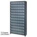 Quantum Storage Systems CL1275-801 Closed Shelving Euro Drawer Unit with 36 Euro Drawers Gray - 36 x 12 x 75 in.