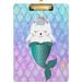 Hyjoy Mermaid Cat Unicorn Scale Clipboard Acrylic Writing Boards A4 Letter Size Clipboards for Students Women Man Kids Low Profile Clip Standard Size 12.5 x 9 Gold