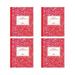 Roaring Spring Paper Products Composition Book Grade 3 Ruled 50 Sheets 9-3/4 x 7-3/4 Inches Red (ROA77922) 4 Packs