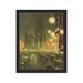 Berlin Germany. Kaiser William Memorial Church at Night 1936. Framed Vintage Travel Poster