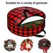 Washranp Christmas Wreath Storage Bags Waterproof Buffalo Plaid Print Seasonal Garland Containers with Dual Zippers and Handles for Xmas Holiday Storage