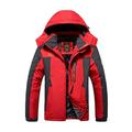 tklpehg Womens Winter Coats Winter Warm Jacket Hooded Neck Long Sleeve Outdoor Plush And Thickened Jacket Windproof Cycling Warm Coat Casual Solid Color Loose Outwear (Red XXL)