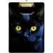 Hyjoy Black Cat Clipboard - Durable Clipboards with Low Profile Metal Clip for Nurses School Office A4 Size 9 x 12.5 Acrylic Clip Boards