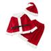 NIUREDLTD Toddler Boys Christmas Holiday Outfits Children Kids Christmas Top Pant Set Fannelette Boys Costumes Tops Pants Warm Set Two Piece With Hat Fall Winter Set Wine 140