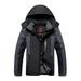 tklpehg Womens Winter Coats Winter Warm Jacket Hooded Neck Long Sleeve Outdoor Plush And Thickened Jacket Windproof Cycling Warm Coat Casual Solid Color Loose Outwear (Black XXL)