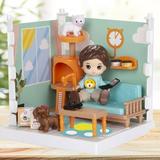 FAIOROI Kid Connection Toys Little People Shower Kitchen House Castle Boys Girls Children Assembled Toys Outdoor