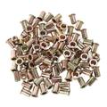 100Pcs Stainless Steel Color Zinc Pull Rivet Nut Pull Flat Head Column Rivet Nut (M6)