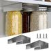 Washranp Mason Jar Organizer Rack Space-Saving Canning Jar Holder Under Cabinet Food Storage Mason Jars Holder with Screws for 4/8/12/16/24/32/64OZ