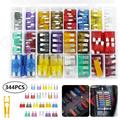 THREN 344x Car Fuses Assortment Kit Mixed Mini Blade Fuses Set Assorted 2A - 40A Blade-type Automotive Car Fuses Replacement Fuses for Car/RV/Truck/Motorcycle/Boat