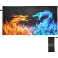 Dreamtimes Beach Towels Fiery Dragon Camping Towels Animal Blue Red Sand Free Beach Towel 30 x60 Large Beach Towels Quick Dry Bath Travel Towels Pool Yoga Beach Mat for Men Women