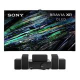 Sony XR55A95L 55 Inch QD-OLED 4K UHD Smart Google TV with AI Upscaling with a Platin MONACO-5-1-2-SOUNDSEND 5.1.2Ch Speakers with WiSA SoundSend (2023)