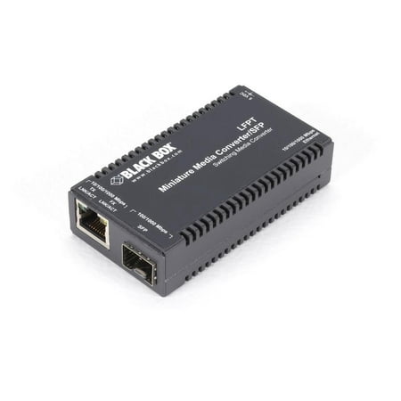 Black Box Corporatio Black Box Multipower Miniature Transceiver/Media Converter - Network (RJ-45) - Multi-mode Single-mode - Gigabit Ethernet - 10/100/1000Base-TX 1000Base-X - 1.0 x Expansion Slots