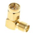 Qisuw SMA Male To SMA Female Right Angle 90 Degrees RF Coaxial Connector Adapter