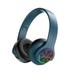 Christmas Savings! SHENGXINY Over Ear Headphones Wireless Bluetooth Earphones Wireless Illuminated Seven Color Breathing Lights Pluggable Foldable Subwoofer Universal For Mobile Phones Blue