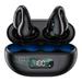 Open Ear Headphones Clip On Headphones 80hrs Playtime Charging Case Individual Digital Display Sports Earphones Premium Deep Bass IPX6 Waterproof Clip On Ear Earphones for Phone Laptop Black