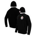 Men's Pro Standard Black Pittsburgh Steelers Crewneck Pullover Sweater & Cuffed Knit Hat Box Gift Set