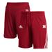 Men's adidas Scarlet Nebraska Huskers Three-Stripe Knit Shorts