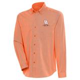 Men's Antigua Orange Kyle Busch Compression Tri-Blend Button-Down Shirt