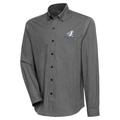 Men's Antigua Black Kevin Harvick Compression Tri-Blend Button-Down Shirt