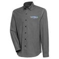 Men's Antigua Black Stewart-Haas Racing Compression Tri-Blend Button-Down Shirt