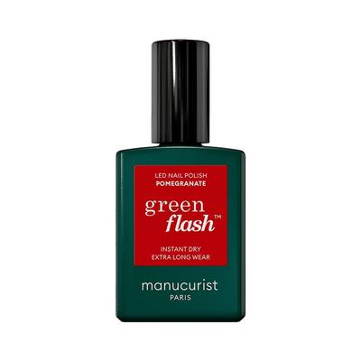 manucurist green flash Instant Dry Extra Long Wear UV-Nagellack Pomegranate 15 ml Dunkelrot Image