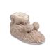 Women's Quilted Teddy Bear Slipper Boot With Poms Slippers by GaaHuu in Cocoa (Size S(5/6))