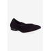 Extra Wide Width Women's Ramsey Flat by Ros Hommerson in Black Kid Suede (Size 8 WW)