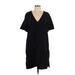 By Malene Birger Casual Dress - Shift V Neck Short sleeves: Black Print Dresses - Women's Size 42