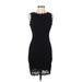 Jump Apparel Casual Dress - Bodycon High Neck Sleeveless: Black Print Dresses - Women's Size Medium