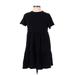 Old Navy Casual Dress - A-Line Crew Neck Short sleeves: Black Solid Dresses - Women's Size X-Small