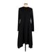 PIPHANY Casual Dress - A-Line: Black Solid Dresses - Women's Size Large