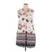 No Boundaries Casual Dress - Shift Crew Neck Sleeveless: Ivory Print Dresses - Women's Size 2X-Large