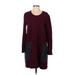 BCBGMAXAZRIA Casual Dress - Sweater Dress: Burgundy Dresses - Women's Size Small