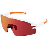 Bobster Flash Sunglasses Matte White/Orange Frame w/Smoke Black Red Revo Lens BFLA01