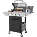 Sapphome 3 - Burner Free Standing Liquid Propane Gas Grill w/ Side Burner & Cabinet Cast Iron/Steel in Black/Gray | Wayfair SA-W165083094-3B