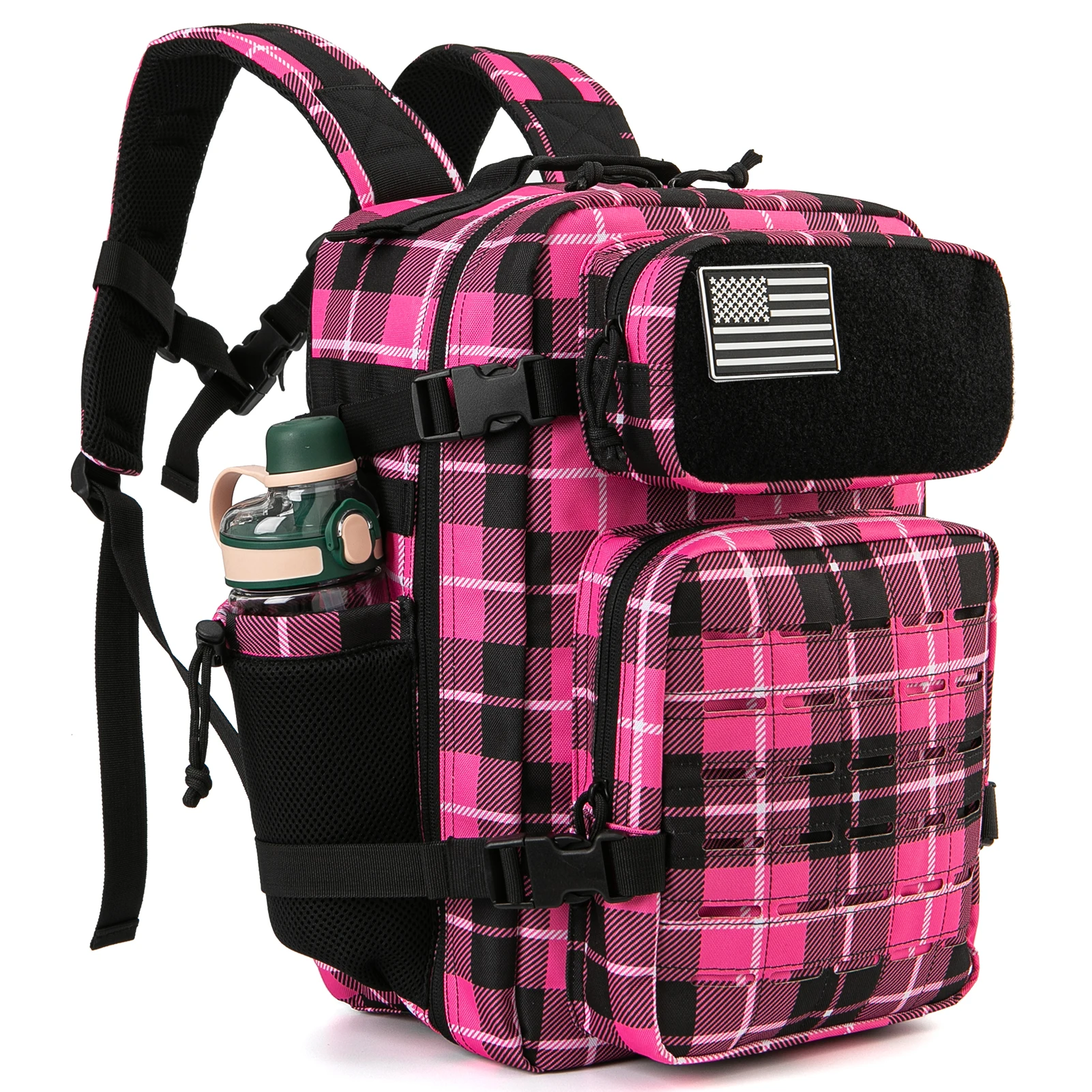 Sac à dos tactique 25L/45L pour femmes/hommes, sac de survie découpé au Laser Molle, sac d'école, sac à dos de gymnastique EDC avec double porte-gobelet