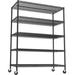 Rebrilliant Meret 55" W Height-adjustable Shelving Unit w/ Wheels Steel Storage Shelves Wire/ in Black/Gray | 85.8 H x 55.2 W x 23.6 D in | Wayfair